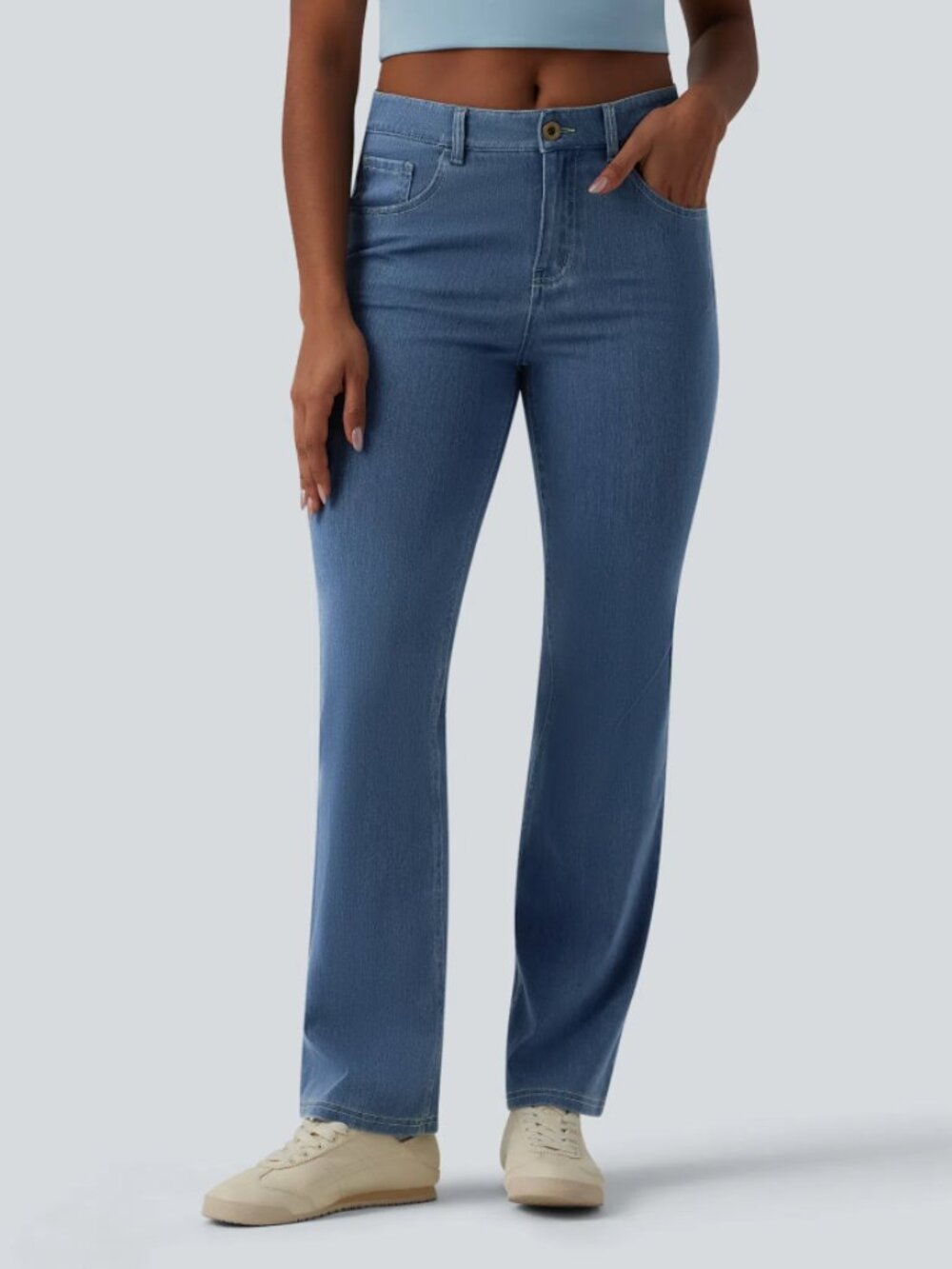 Halara Flex™ Mid Rise Pockets Casual Bootcut Jeans